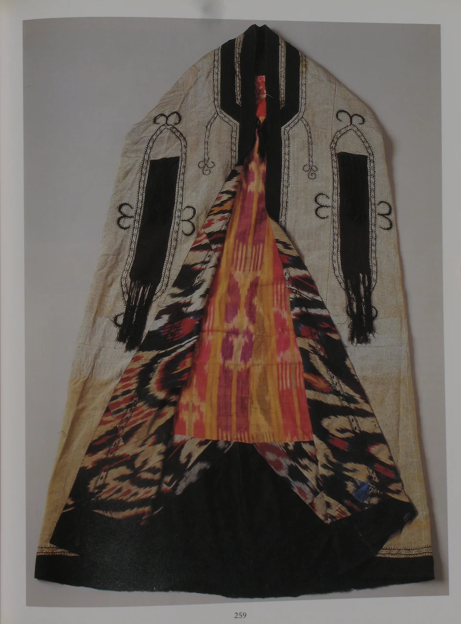 Historical Female Clothing with shoyi ikat Central Asia