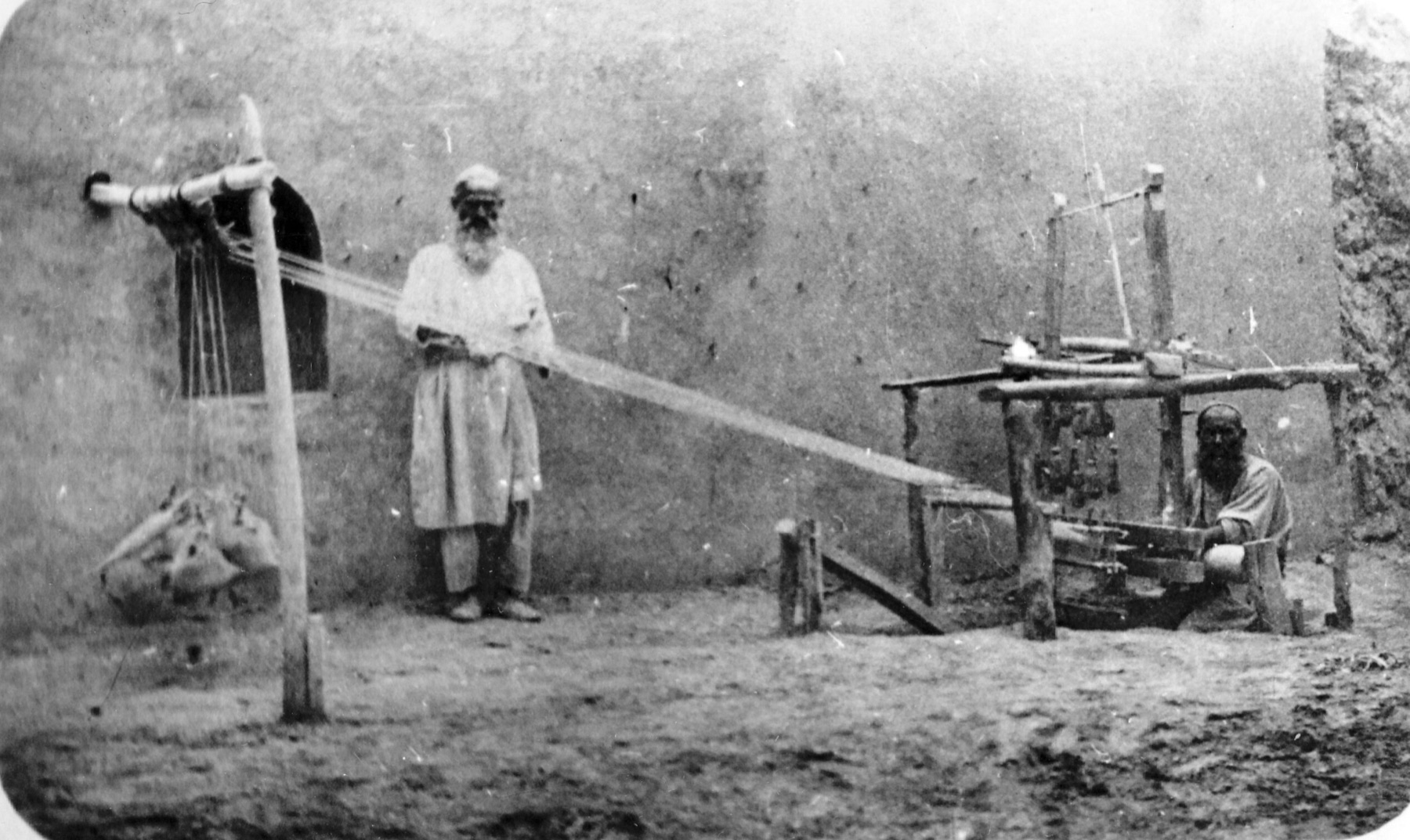 A silk-weaving loom